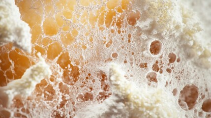 Aging cells under high magnification in a lab environment. Featuring biological decay and cellular aging