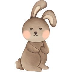 Rabbit watercolor element png file