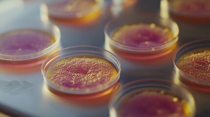 Aging cells under high magnification in a lab setting. Featuring cell mutation and genetic changes