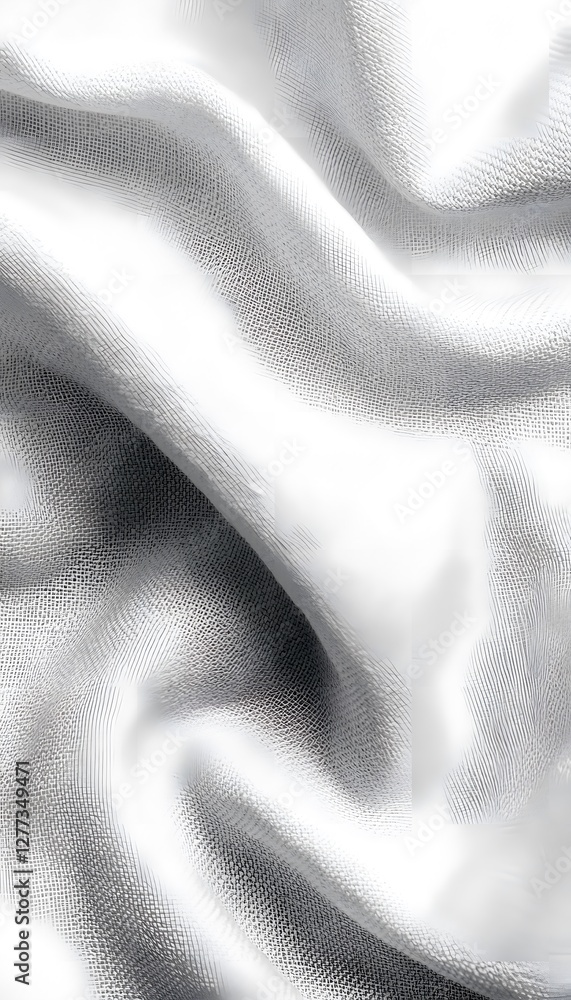 Poster elegant white fabric is softly draped creating smooth flowing curves