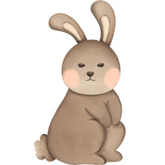 Rabbit watercolor element png file