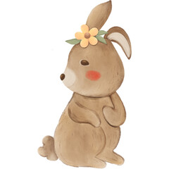 Rabbit watercolor element png file