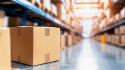 Endless Possibilities: Cardboard Boxes Awaiting New Journeys in Warehouse Depths