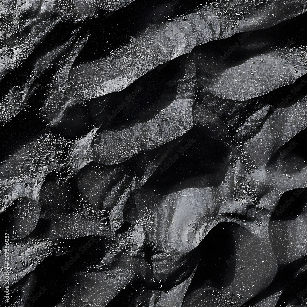 Poster black and gray textured surface with undulating forms