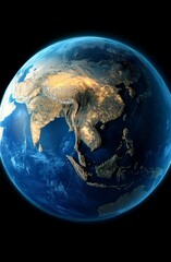 Earth, Asia focused, space, illuminated