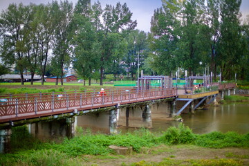 Pedestrian Bridge in Baekro Park, Jeungpyeong County