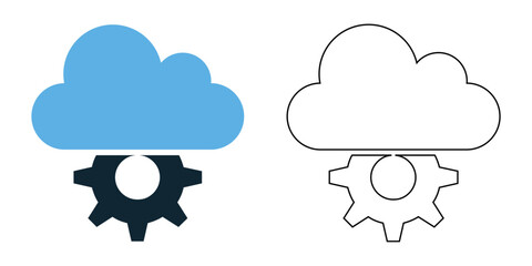 cloud computing icon vector with a modern and tech inspired design. Perfect for data storage, networking, AI, internet services, digital security, and online technology