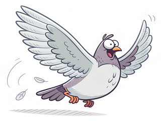 Obraz premium dove of peace. Vector illustration cute hand drawn cartoon character with isolated on white 