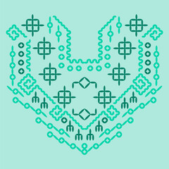  stitch embroidery fabric pattern needlework seamless geometric abstract culture decorative hand drawn tribal asian template printed colorful line artwork black background quilt wallpaper 