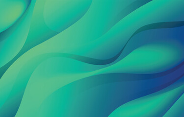 Abstract Wave Blue and Green Background
