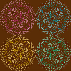  stitch embroidery fabric pattern needlework seamless geometric abstract culture decorative hand drawn tribal asian template printed colorful line artwork black background quilt wallpaper 