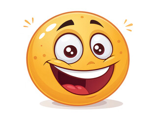 Fototapeta premium happy smiley face. Vector illustration cute hand drawn cartoon character with isolated on white 