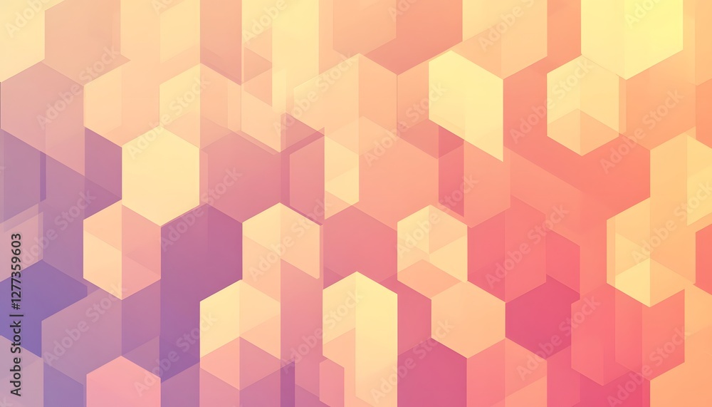 Poster abstract hexagon pattern pastel color background