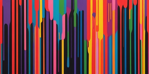 Chromatic Cascade, Vibrant Stripes and Fluidity on a Dark Canvas Backdrop