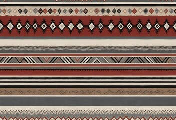 Earthy Tones and Geometric Precision, A Seamless Ethnic Textile Texture