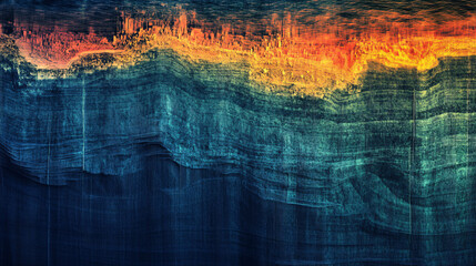 Naklejka premium Oceanic Depths Explored Through Minimalist Sonar Imagery