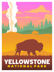 Yellowstone National Park with beautiful natural views