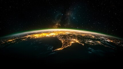 Obraz premium Earth at Night Stunning Space View City Lights Galaxy Planet