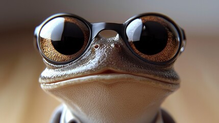 Cool Frog in Sunglasses  Amphibian Portrait  Funny Animal  AI Art