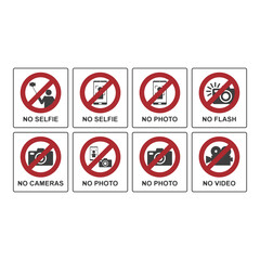 Flat symbol of no photography sign