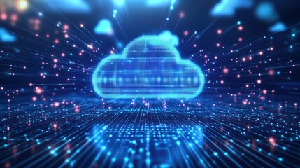 Abstract digital cloud computing concept.