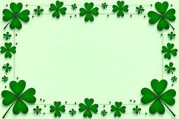 Green Shamrock Border Design for St. Patrick's Day