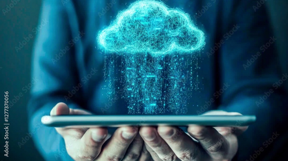 Poster Cloud Computing  Data Storage  Digital Technology  Network  Server   Internet  Online  Tab