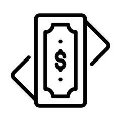 Money bill with dollar sign, diagonal corner fold. Suitable for finance, banking, investments, currency concepts in designs and presentations.
