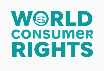 Obraz premium World Consumer Rights Day Teal Graphic on White Background Illustration