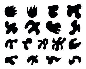 Fototapeta premium rough brush stroke set black ink painting elements