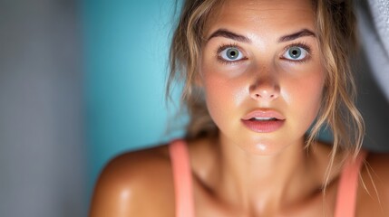 Woman in dark corners of fear staring into the unknown at night