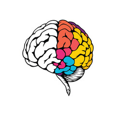 Colorful Artistic Brain Illustration for Neurodiversity and Autism
