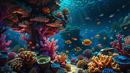 Vibrant underwater scene