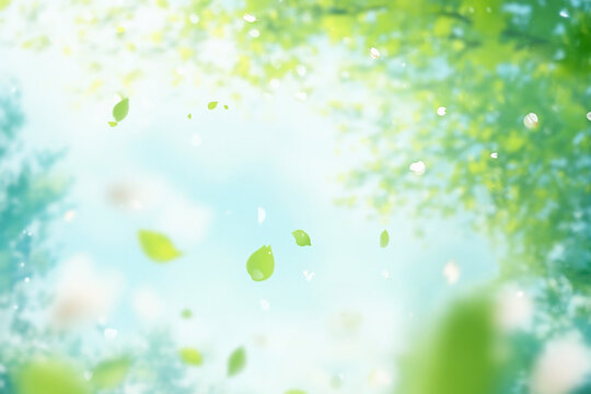 優しい新緑の背景イラスト　Generative AI
