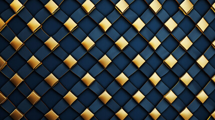 Luxurious dark blue and gold woven geometric pattern