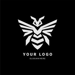A futuristic geometric wasp logo with sharp angles and bold symmetry. Ideal for tech, esports, branding, and aggressive design concepts, symbolizing power, speed, and precision.