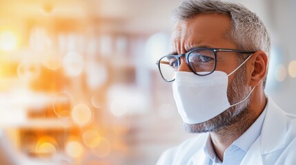 Businessman working from home while feeling unwell during pandemic