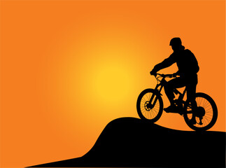 Obraz premium mountain bike silhouette