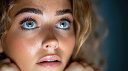 Scary woman filled with dread in the depths of night