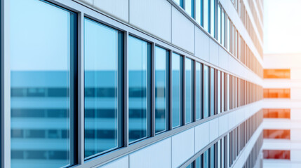 Obraz premium Close up of insulated window in an office building under sunlight day