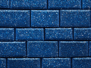 Dark Blue Glitter Brick Pattern Surface