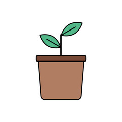 Potted plant Icon. Potted plant Vector Icon in line style design. Potted plant Symbol.