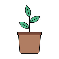 Potted plant Icon. Potted plant Vector Icon in line style design. Potted plant Symbol.