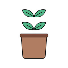 Potted plant Icon. Potted plant Vector Icon in line style design. Potted plant Symbol.