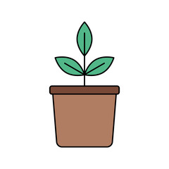Potted plant Icon. Potted plant Vector Icon in line style design. Potted plant Symbol.
