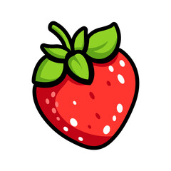 beautiful simple red strawberry cartoon perfect for decoration vector illustration logo design