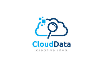 Creative Cloud Data Concept Logo Design Template