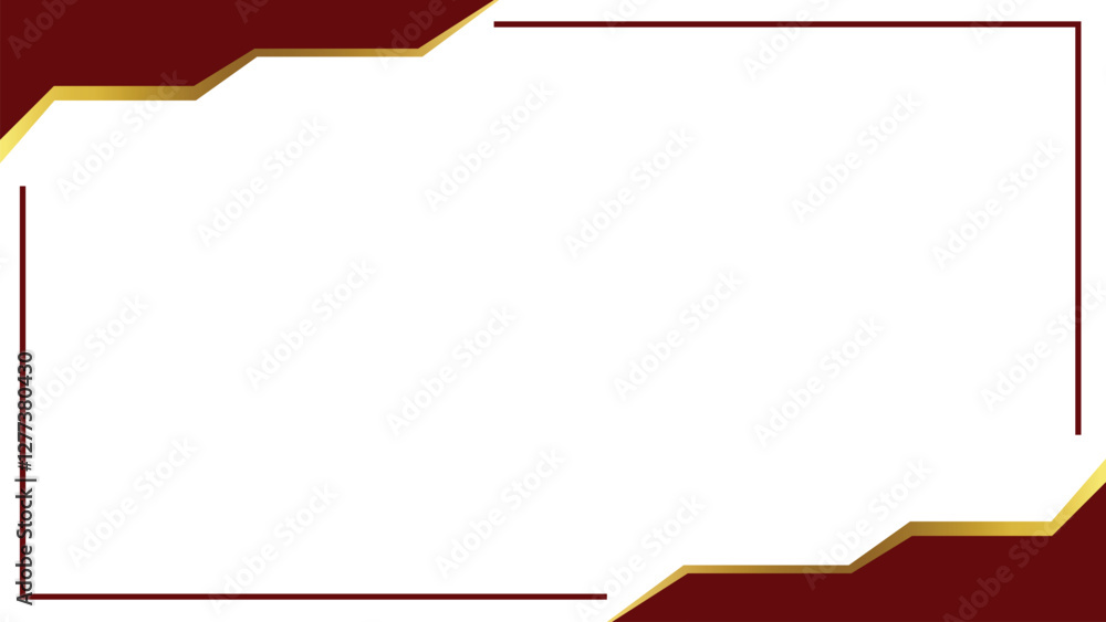 Poster simple background design with a modern style with a dominant white color with dark red and gold corn