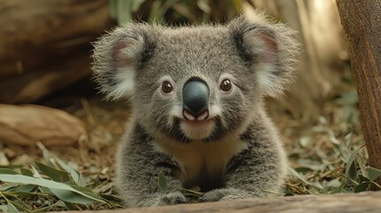 Playful koala enjoying a sunny day in its natural habitat