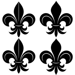 fleur de lis silhouette icons set of floral elements © Soraia Akter